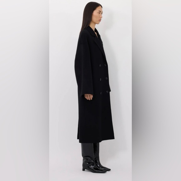 LouLou De Saison Borneo Wool Cashmere Coat, XS, Black - Picture 3 of 11